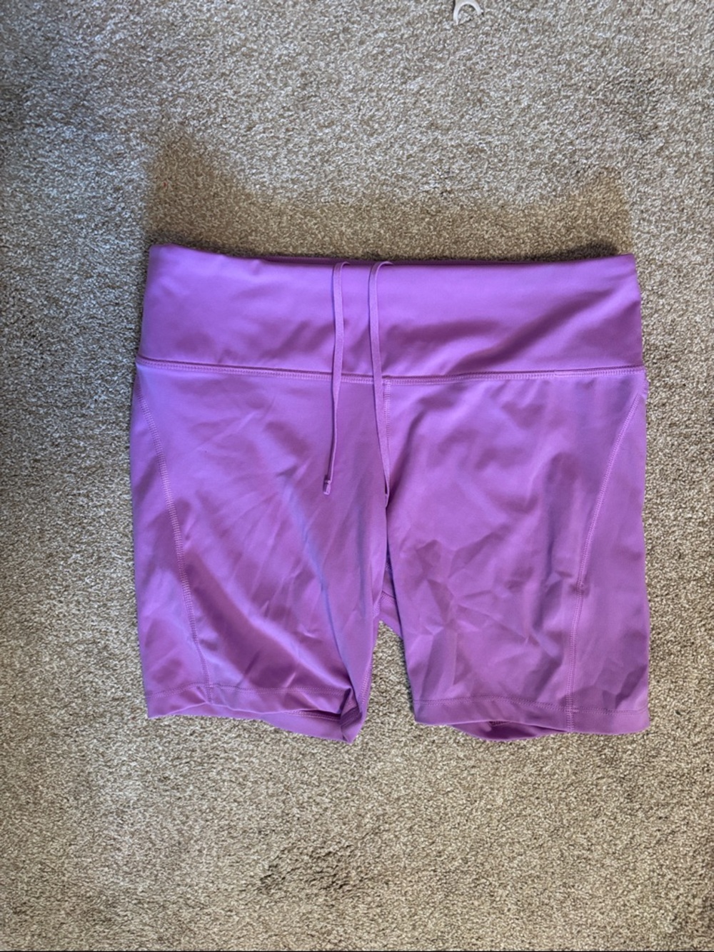 Nike Lavender High-Waist Bike Shorts with Drawstring